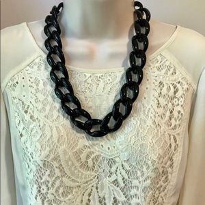Black Chunky Link Necklace